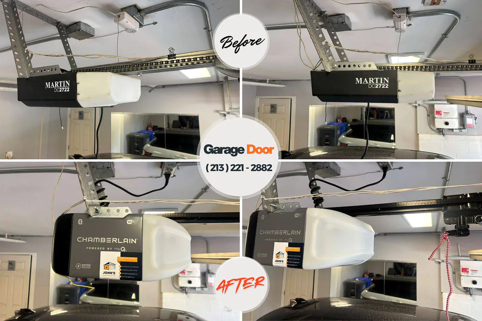 Before and after: garage door repair Hartsville, SC